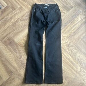 Levi’s black super low bootcut jeans
